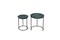Nesting Table | Green Marble Table Set of 2 with Grey Metal Frame